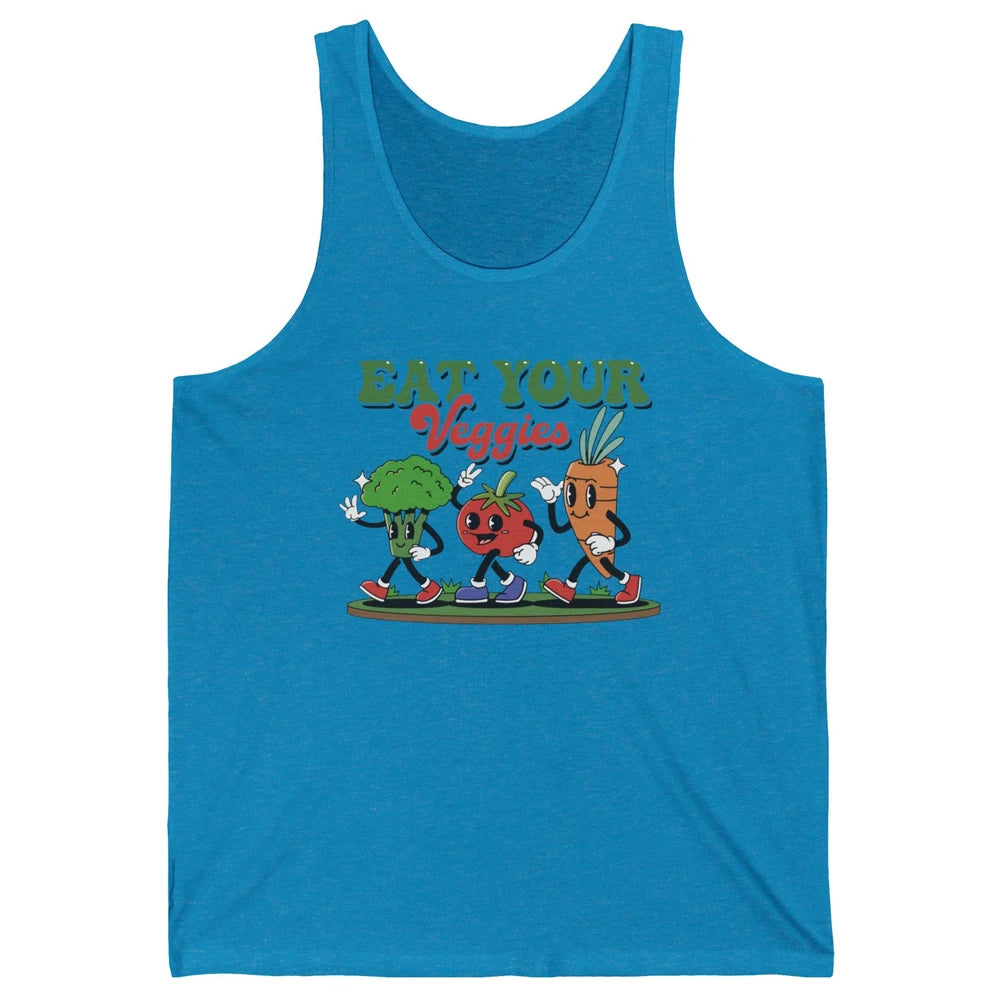 Retro Farm Fruit Eat Your Veggies Gardening Vegan Farmer Unisex Jersey Tank