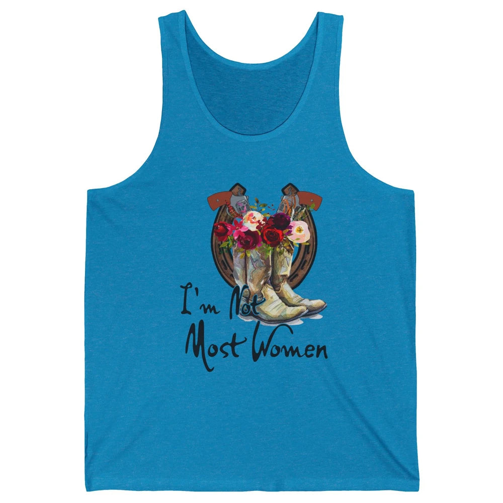 Retro Floral Cowgirl Boots I'm Not Most Women Western Cowboy Unisex Jersey Tank