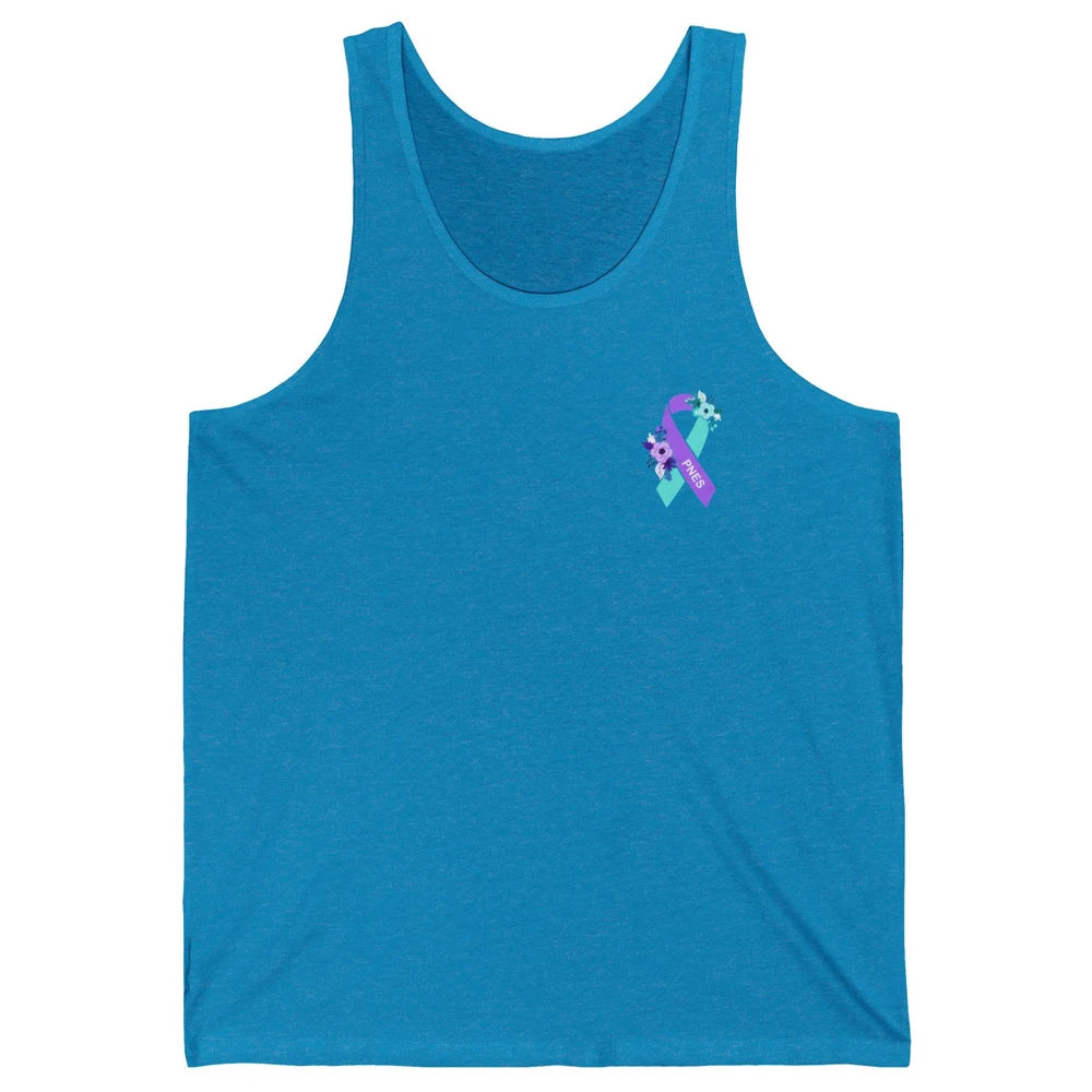 Psychogenic Non-epileptic Seizures PNES Purple Teal Ribbon Unisex Jersey Tank