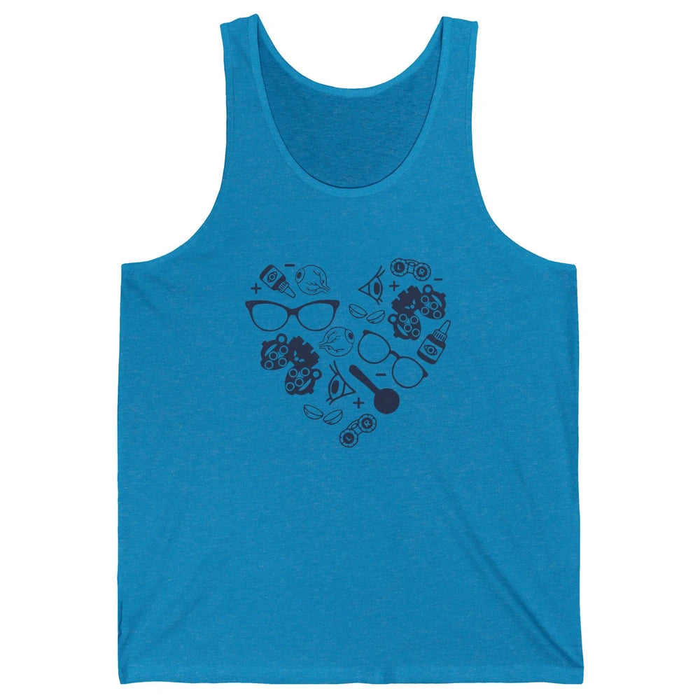 Optometrist Love Heart Symbols Optician Eye Doctor Gift Unisex Jersey Tank