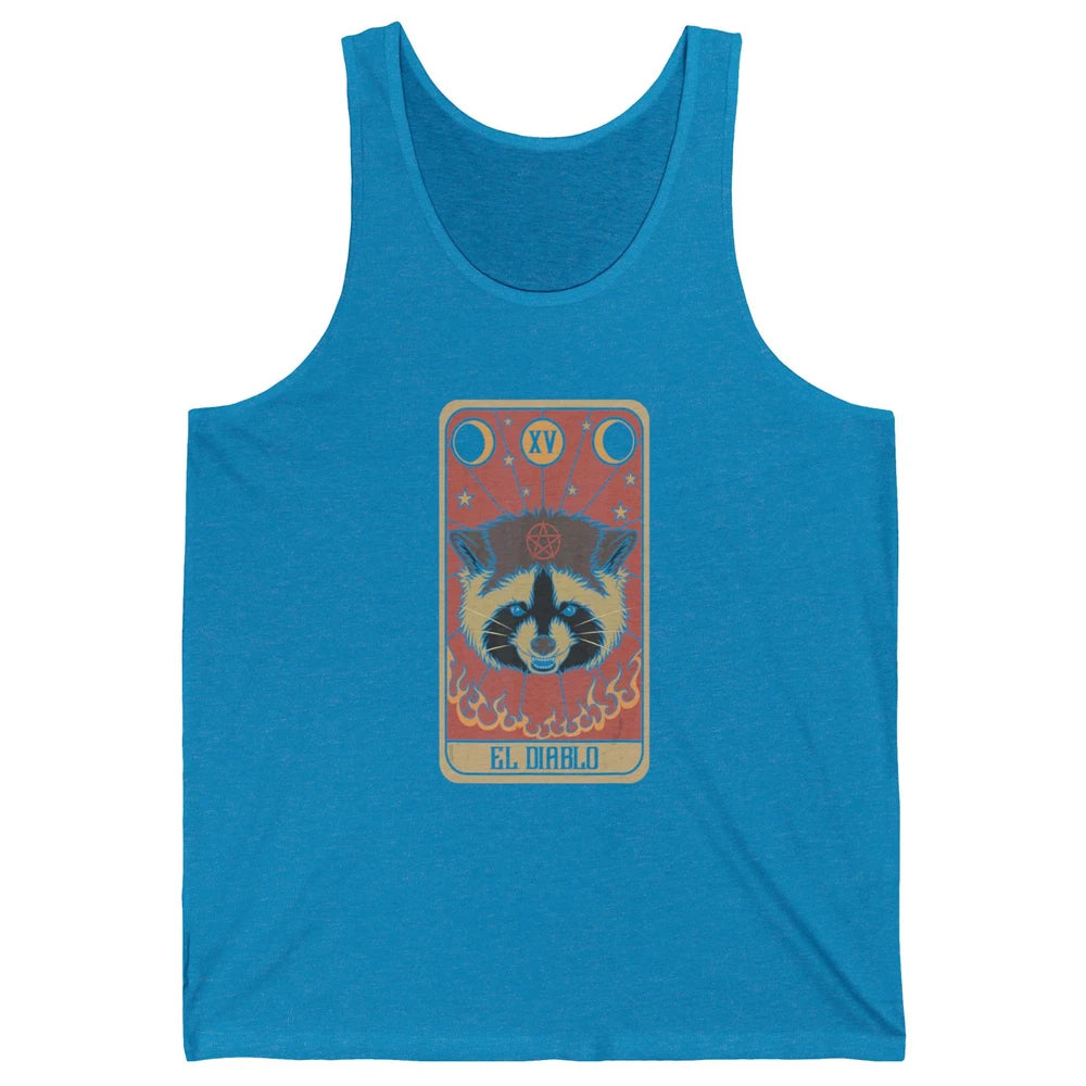 Raccoon Tarot Card Satanic Trash Panda Crescent Halloween Unisex Jersey Tank
