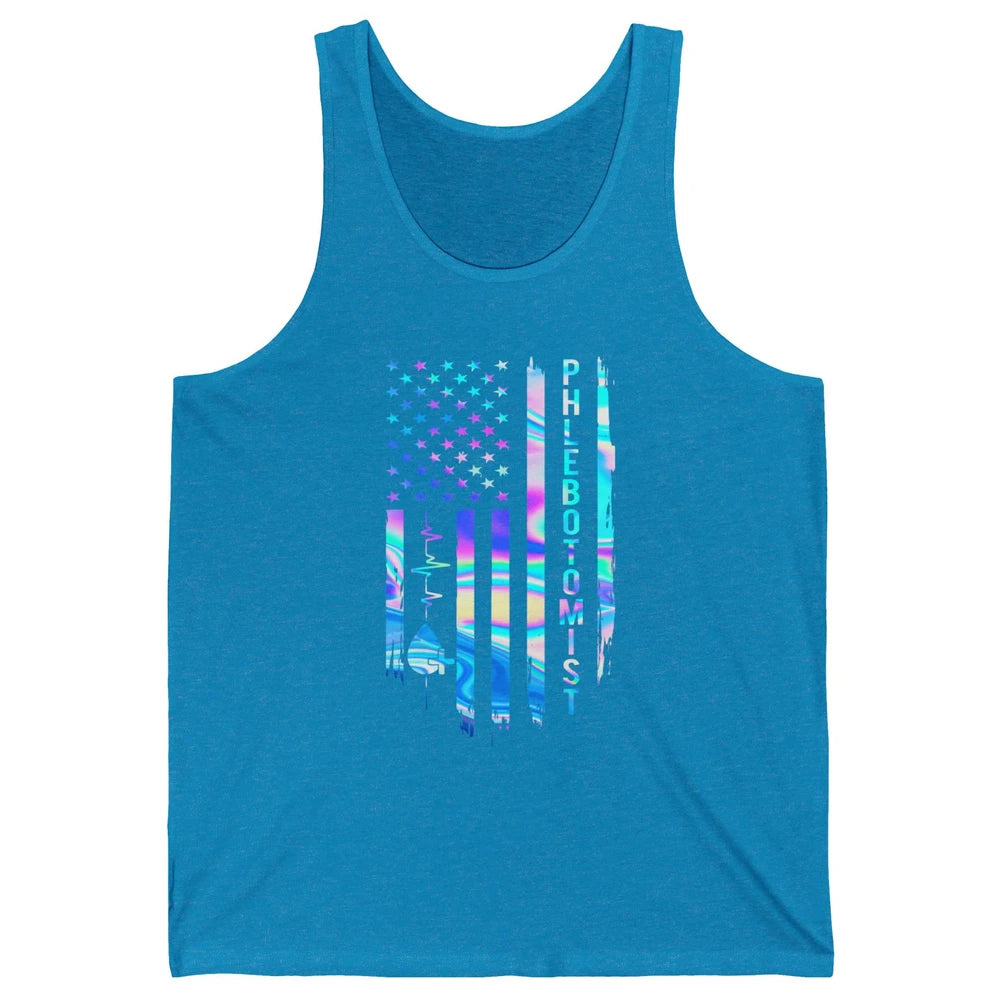 Phlebotomist Flag Blood Lab Vein Phlebotomy Life Nurse PT Unisex Jersey Tank