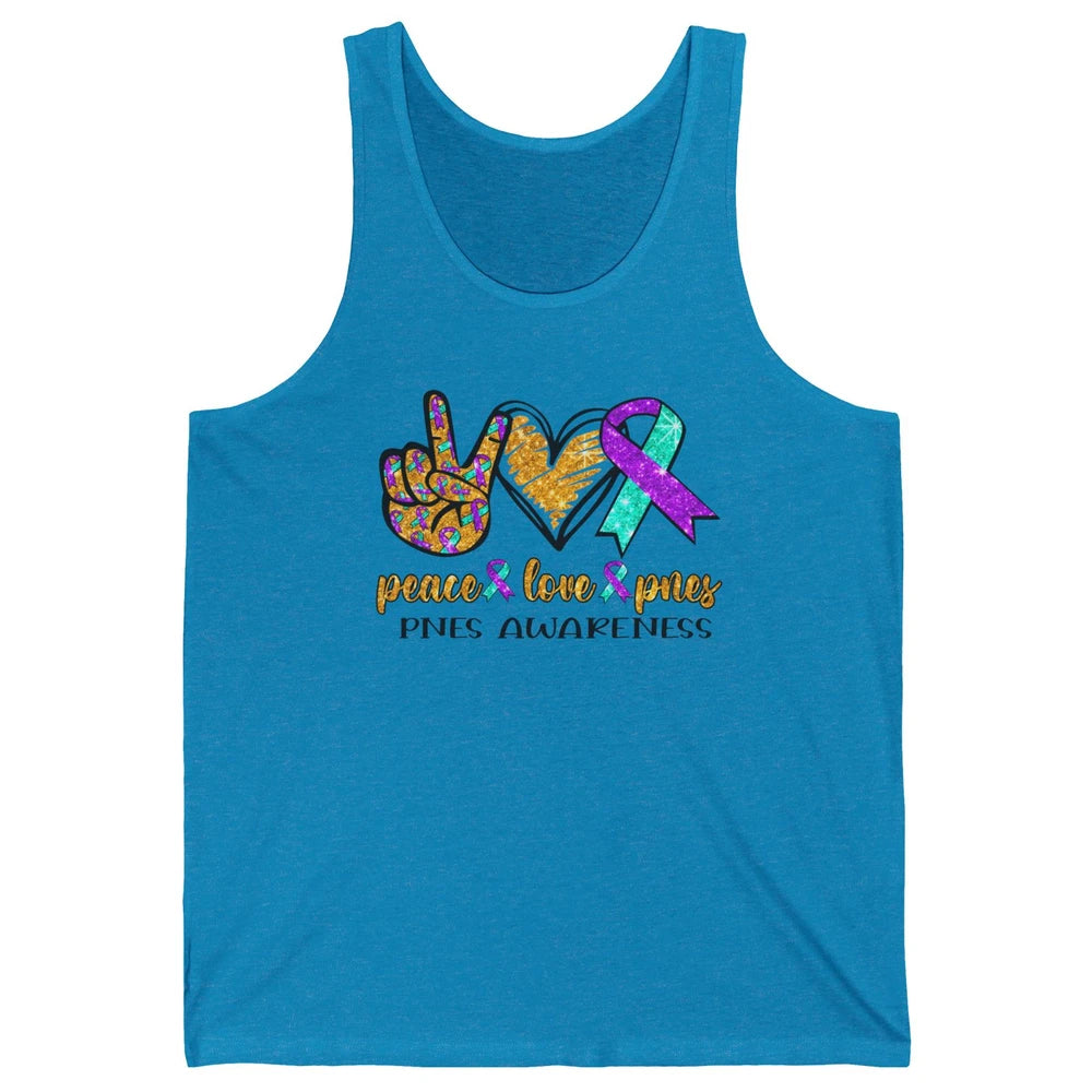 Psychogenic Non-epileptic Seizures Peace Love PNES Ribbon Unisex Jersey Tank