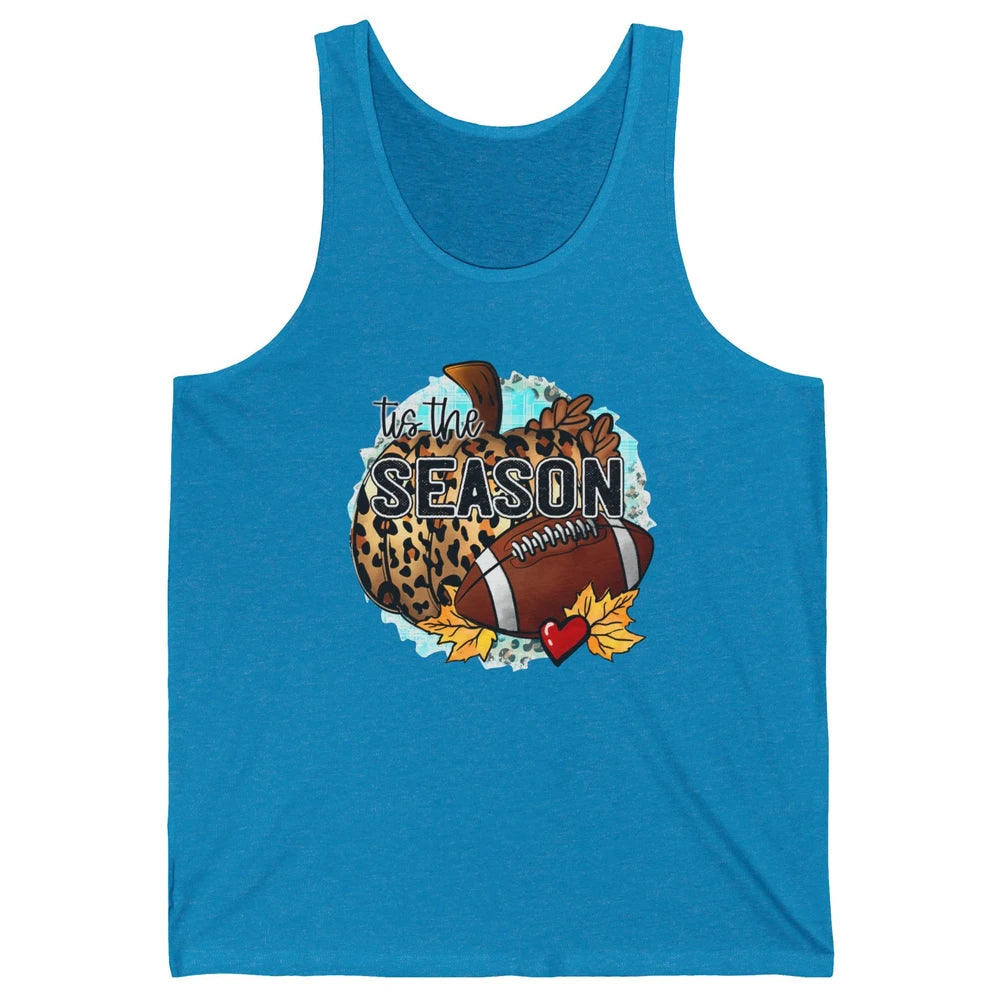 Leopard Football Pumpkin Tis The Season Fall Leaves Autumn Unisex Jersey Tank