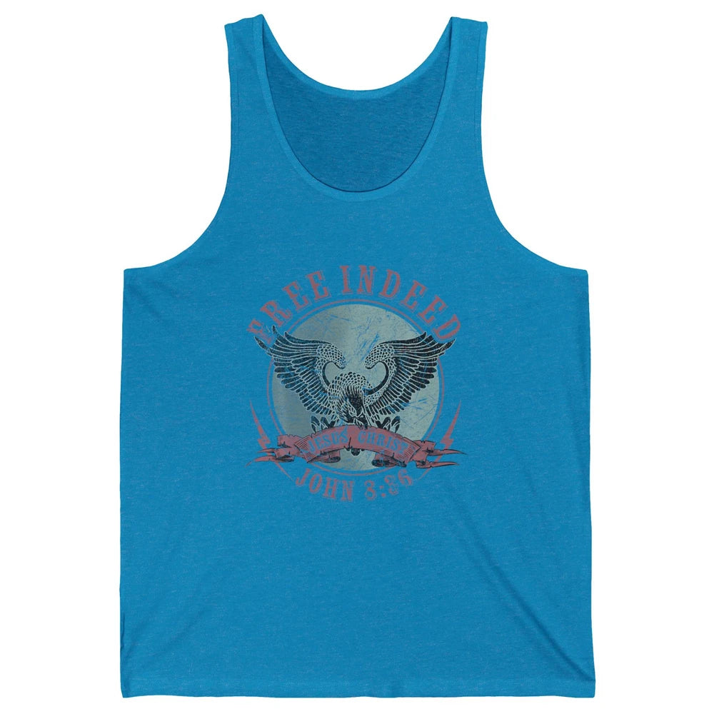 Free Indeed Faith Retro Religious Christian Bible Verse God Unisex Jersey Tank