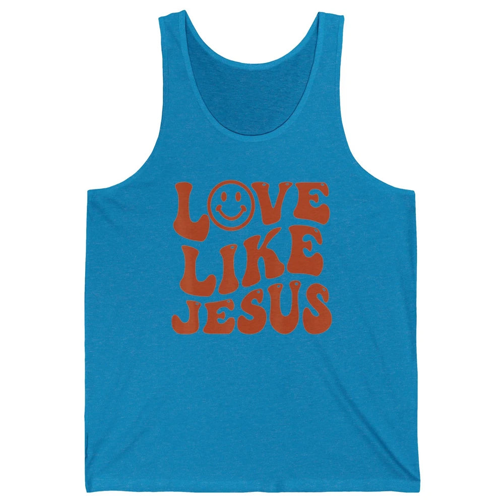 Groovy Love Like Jesus Preppy Religion Christian God Retro Unisex Jersey Tank