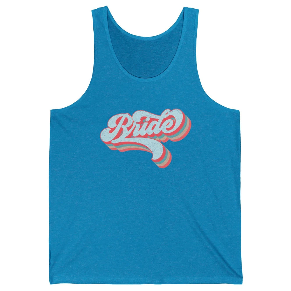 Retro 70s Future Bride Engaged Bachelorette Bridal Party Unisex Jersey Tank