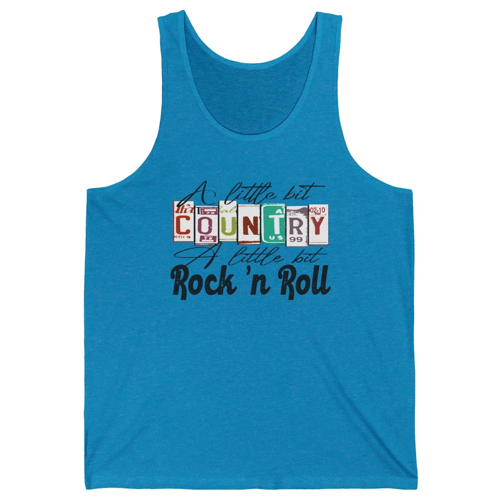 Retro A Little Bit Country A Little Bit Rock n Roll Western Unisex Jersey Tank