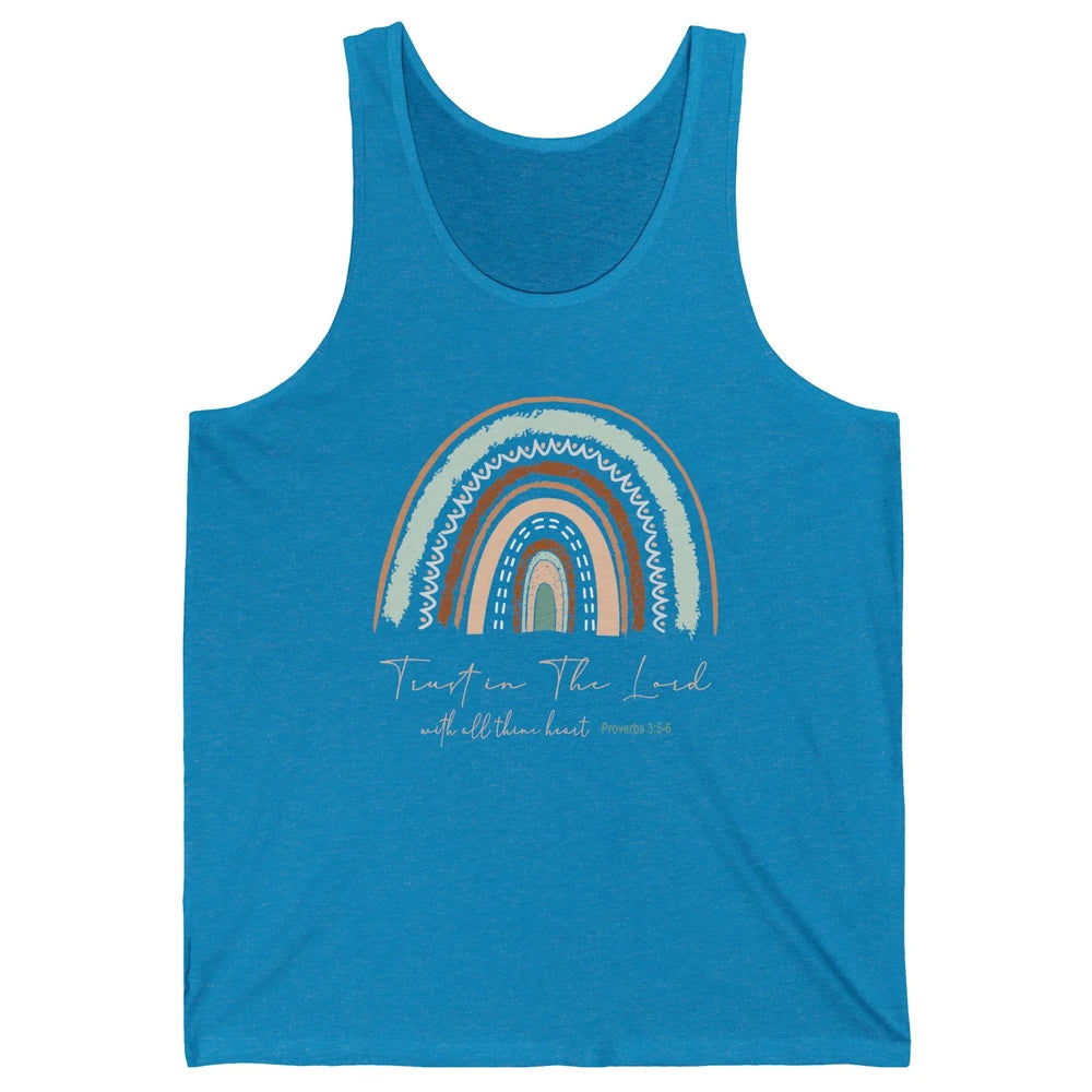 Rainbow Trust In The Lord With All Heart Christian Religious Unisex Jersey Tank