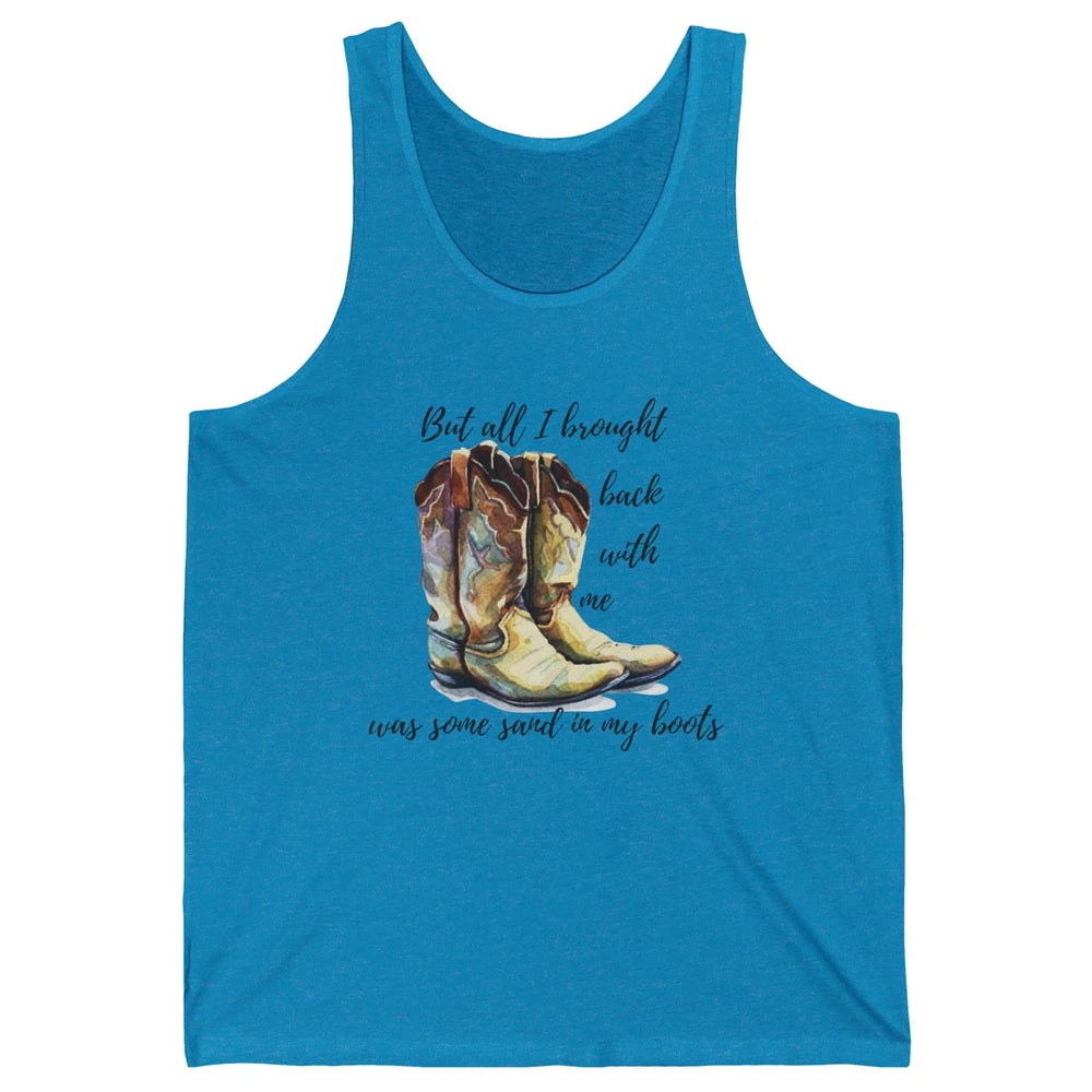 Retro Leopard Sand In My Boot Western Country Cowgirl Cowboy Unisex Jersey Tank