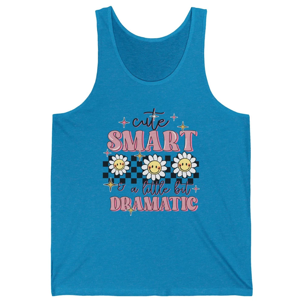 Retro Groovy Cute Smart & A Little Bit Dramatic Cute Girl Unisex Jersey Tank