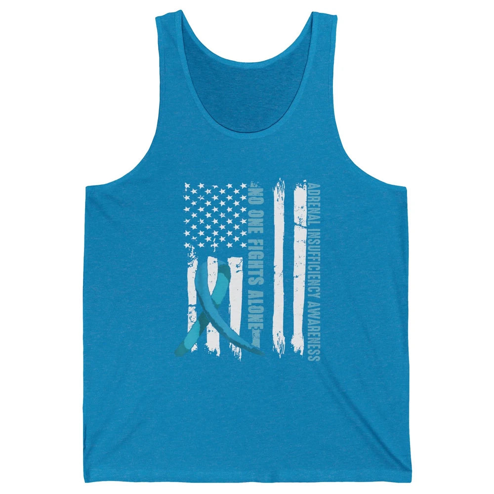 Adrenal Insufficiency Awareness No One Fight Alone US Flag Unisex Jersey Tank