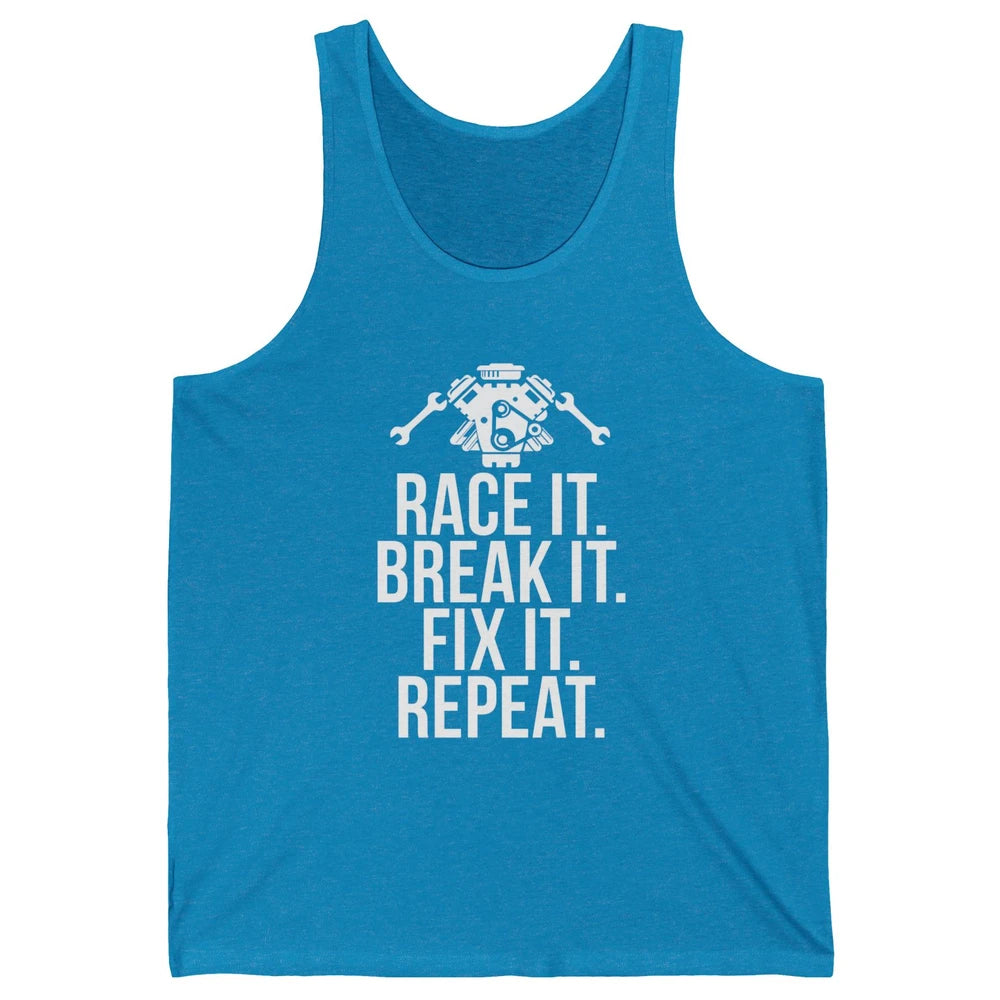 Race Break Fix It Dirt Racing Retro Sprint Car Speed Truck Unisex Jersey Tank