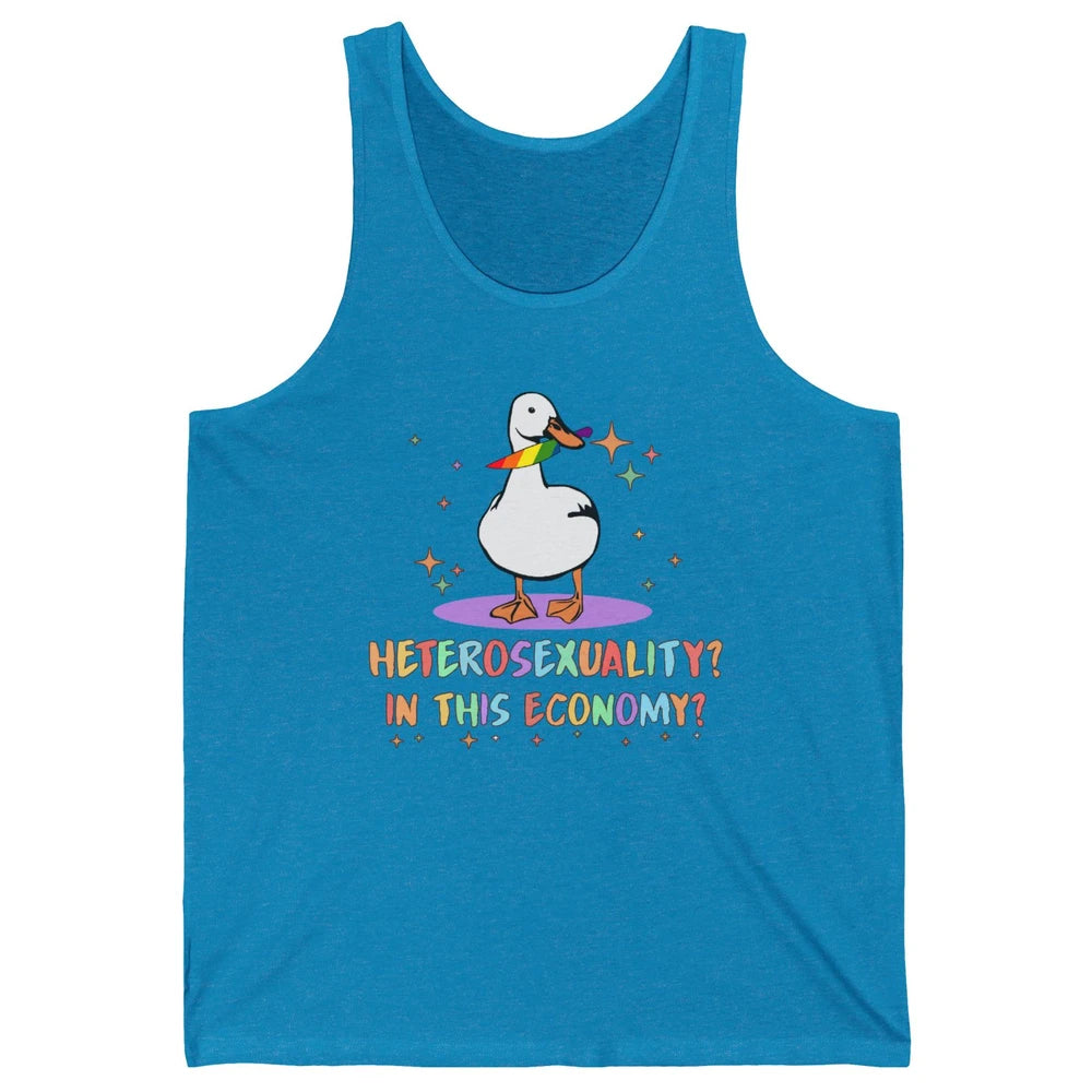 Heterosexuality In This Economy LGBT Goose Rainbow Gay Pride Unisex Jersey Tank