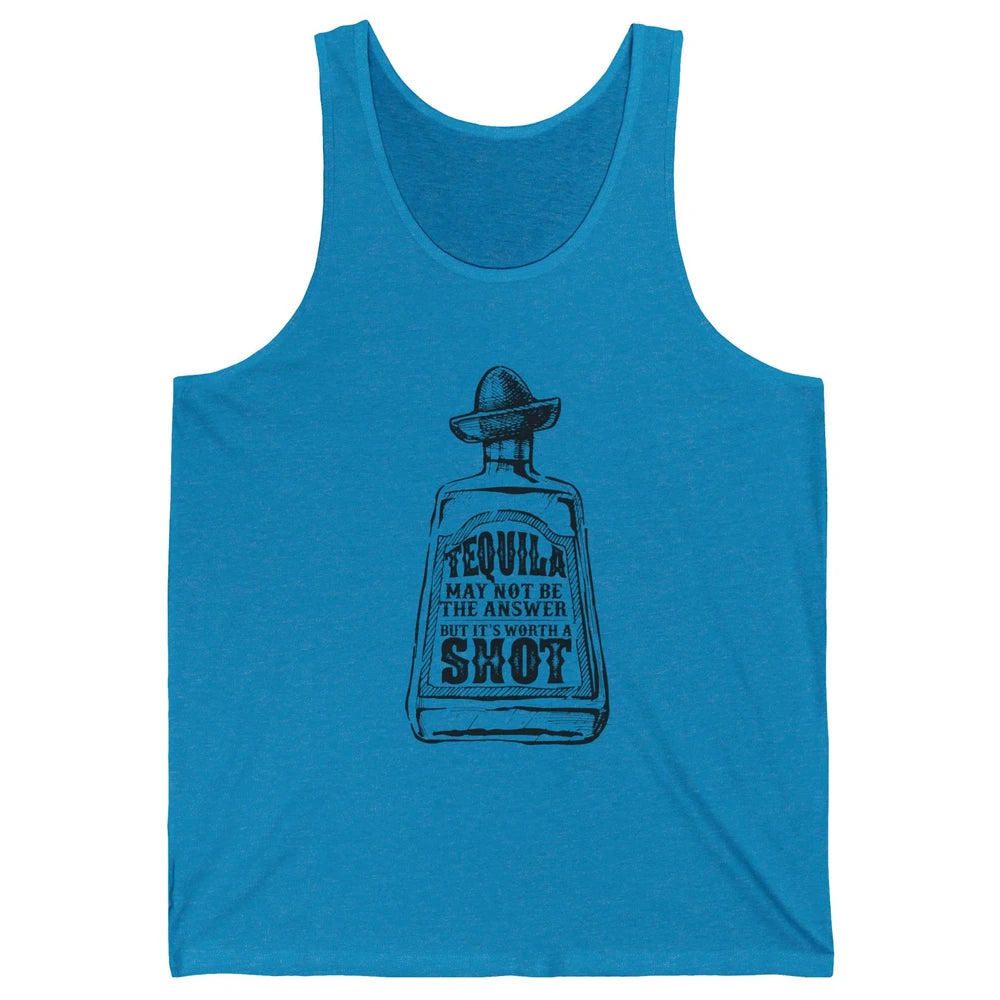 Retro Cowboy Hat Tequila May Not Be Answer Western Country Unisex Jersey Tank