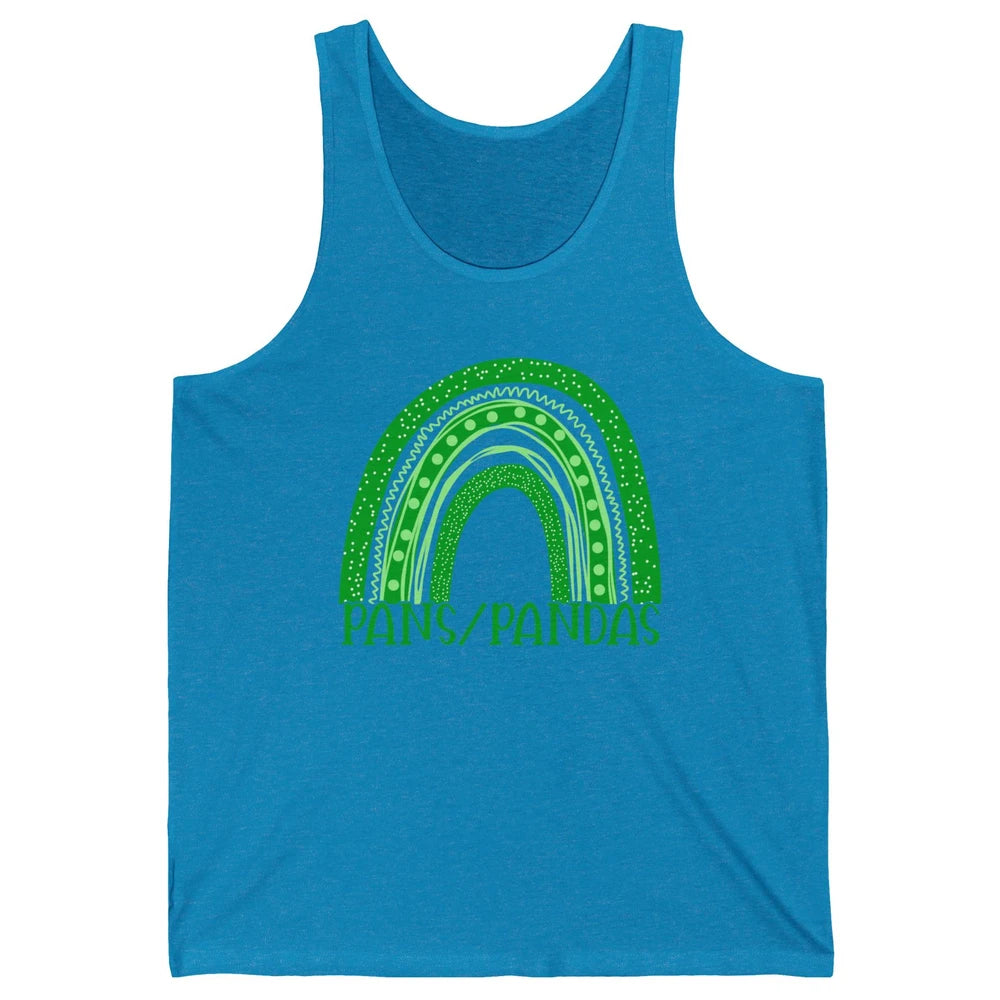 PANS/PANDAS Awareness Floral Green Ribbon Rainbow Pans Unisex Jersey Tank
