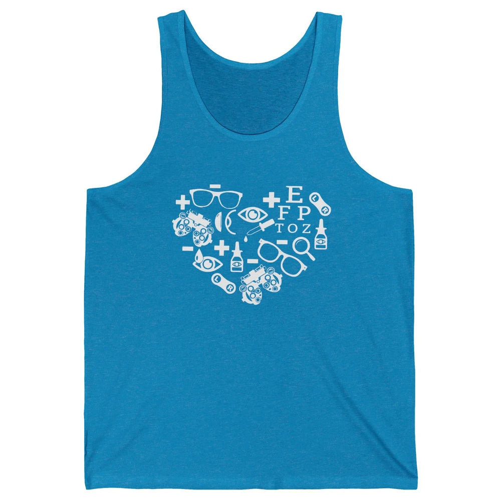 Optometrist Symbols Heart Optician Sight Squad Optometry Unisex Jersey Tank