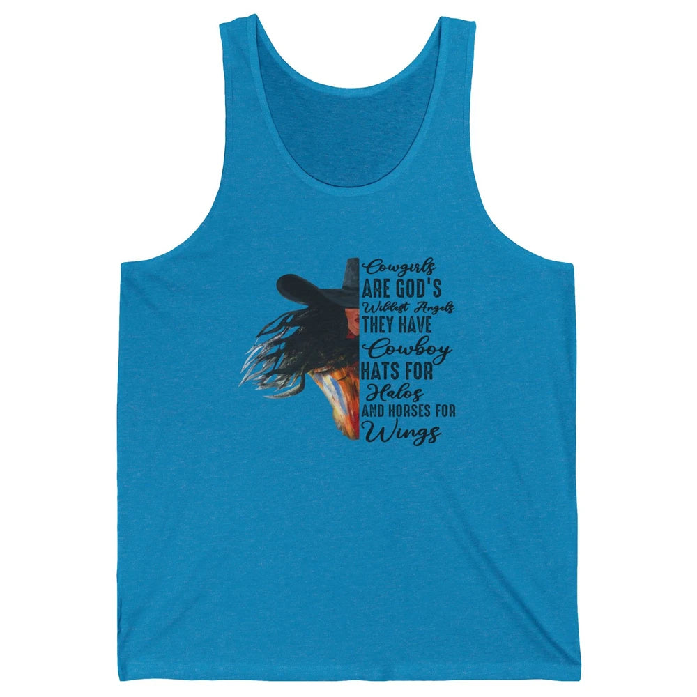 Retro Cowgirls Are God's Wildest Angel Western Country Rodeo Unisex Jersey Tank