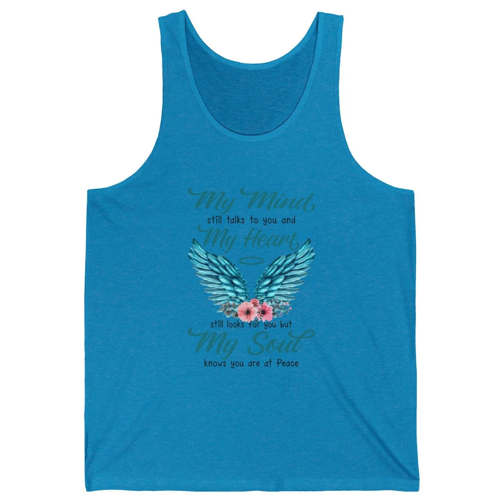 Mom Dad In Heaven My Minds Still Talks To You Memorial Gift Unisex Jersey Tank