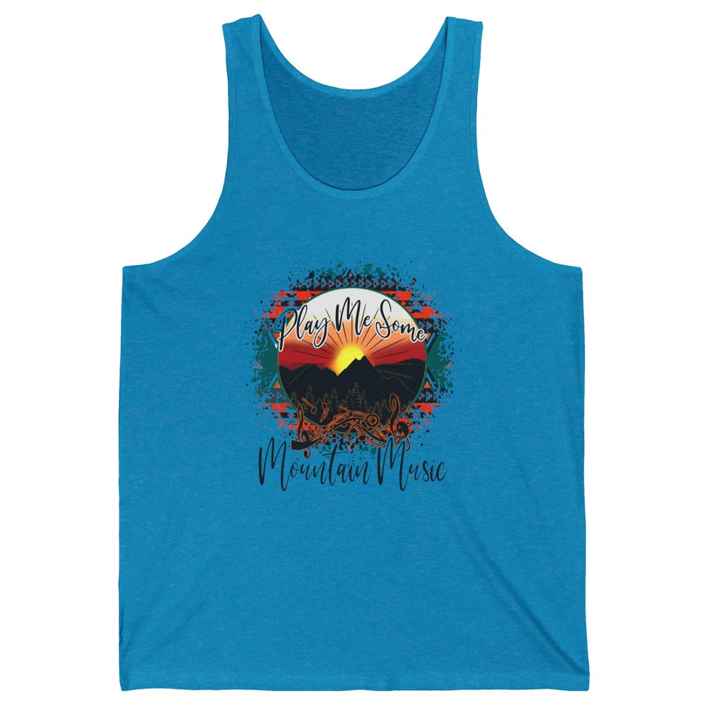 Retro Desert Dawn Play Me Some Mountain Music Western Life Unisex Jersey Tank