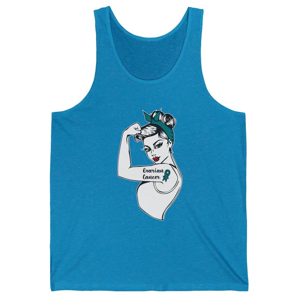 Ovarian Cancer Girl Power Women Bandana Cancer Warrior Unisex Jersey Tank