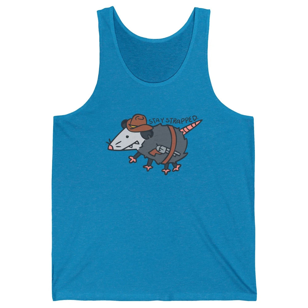 Retro Cowboy Opossum Stay Trapped Western Country Opossum Unisex Jersey Tank