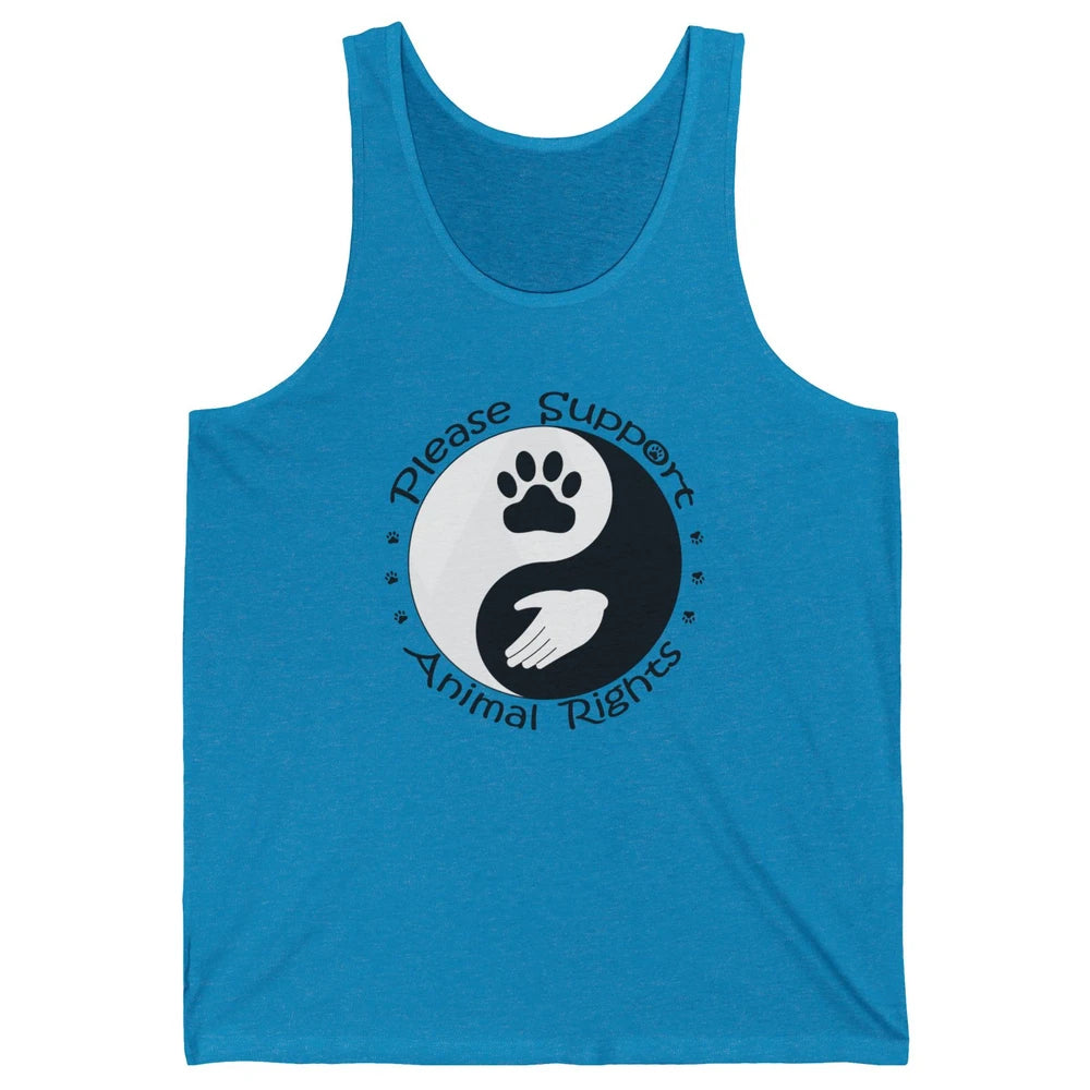Please Support Animal Rights Pet Rescuer Paw Yin Yang Adopt Unisex Jersey Tank