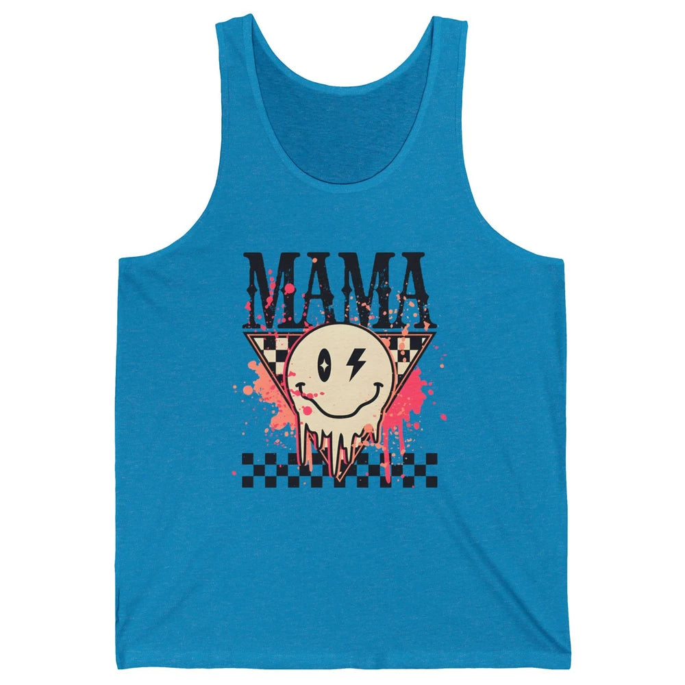 Retro Mama Lightning Bolt Smiling Face Western Mothers Day Unisex Jersey Tank