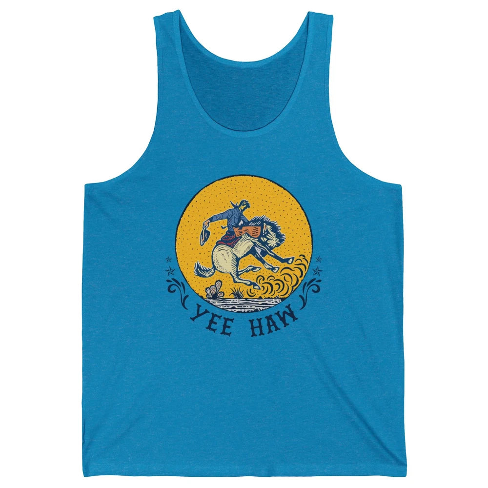 Retro Cowboy Yeehaw Western Country Cowgirls Horse Lovers Unisex Jersey Tank