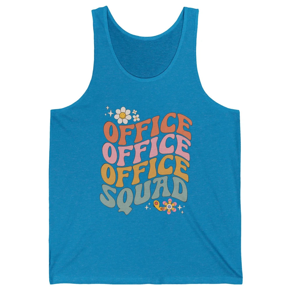 Retro Office Squad Hippie Groovy Office Staff Positive Mind Unisex Jersey Tank