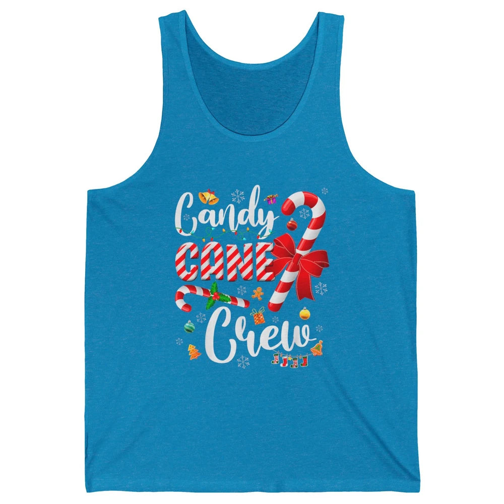 Merry Christmas Sweet Candy Cane Crew Xmas Tree Lights Santa Unisex Jersey Tank