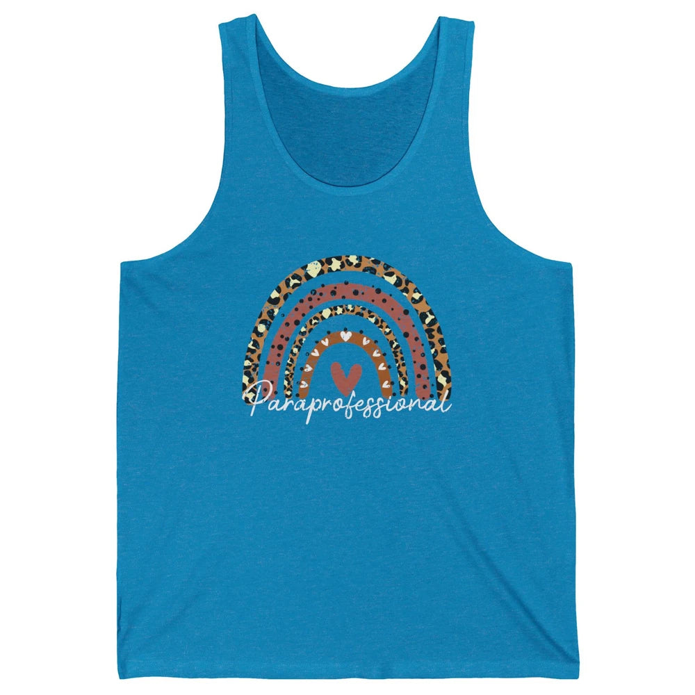 Retro Paraprofessional Life Rainbow Leopard Para Teacher Unisex Jersey Tank