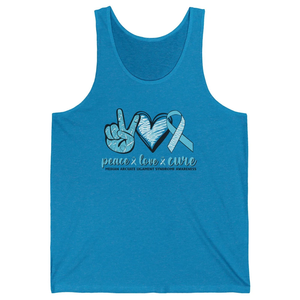 Median Arcuate Ligament Syndrome MALS Ribbon Peace Love Cure Unisex Jersey Tank