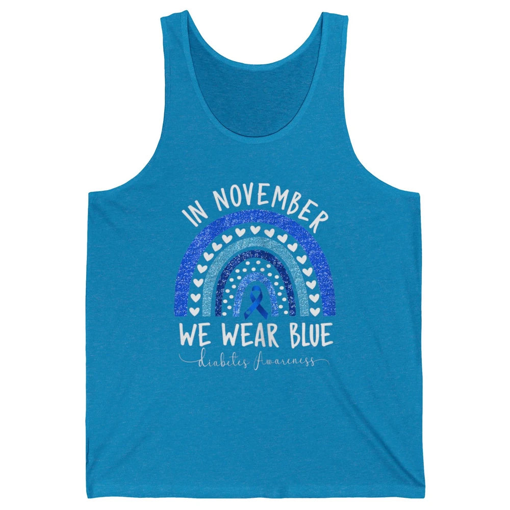 November Wear Blue Diabetes Awareness Rainbow Diabetic T1D Unisex Jersey Tank