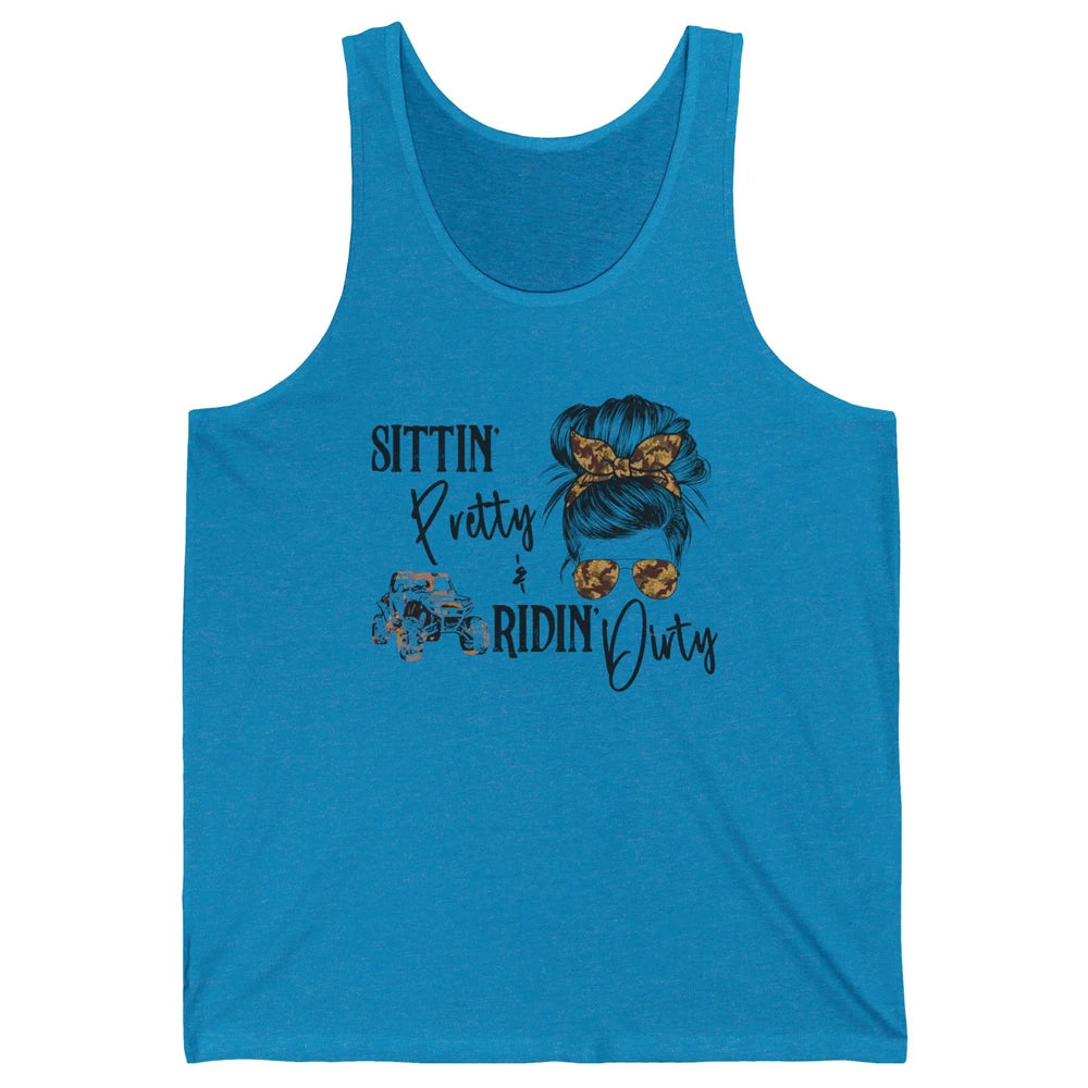 Mud Riding ATV Messy Bun Ride RZR SXS Life Country Girls Unisex Jersey Tank