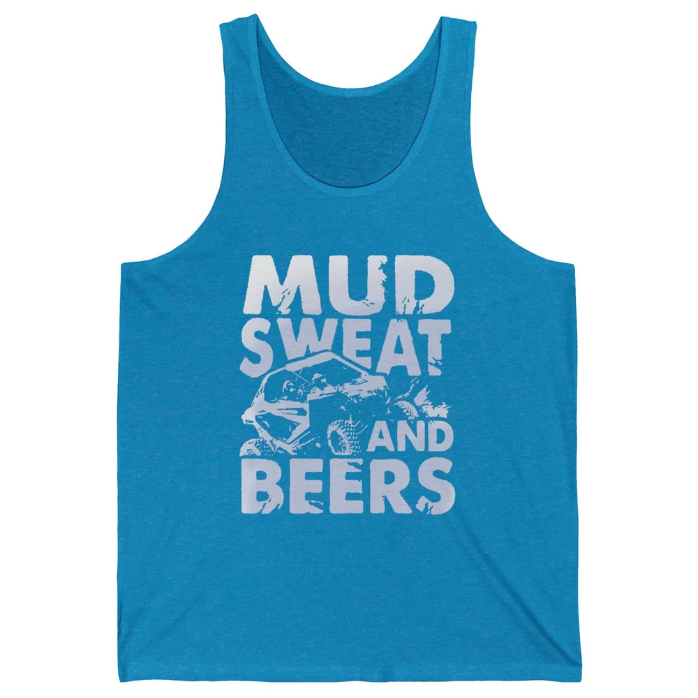 Retro Mud Sweat And Beers UTV ATV Rider 4 Wheel SXS Offroad Unisex Jersey Tank