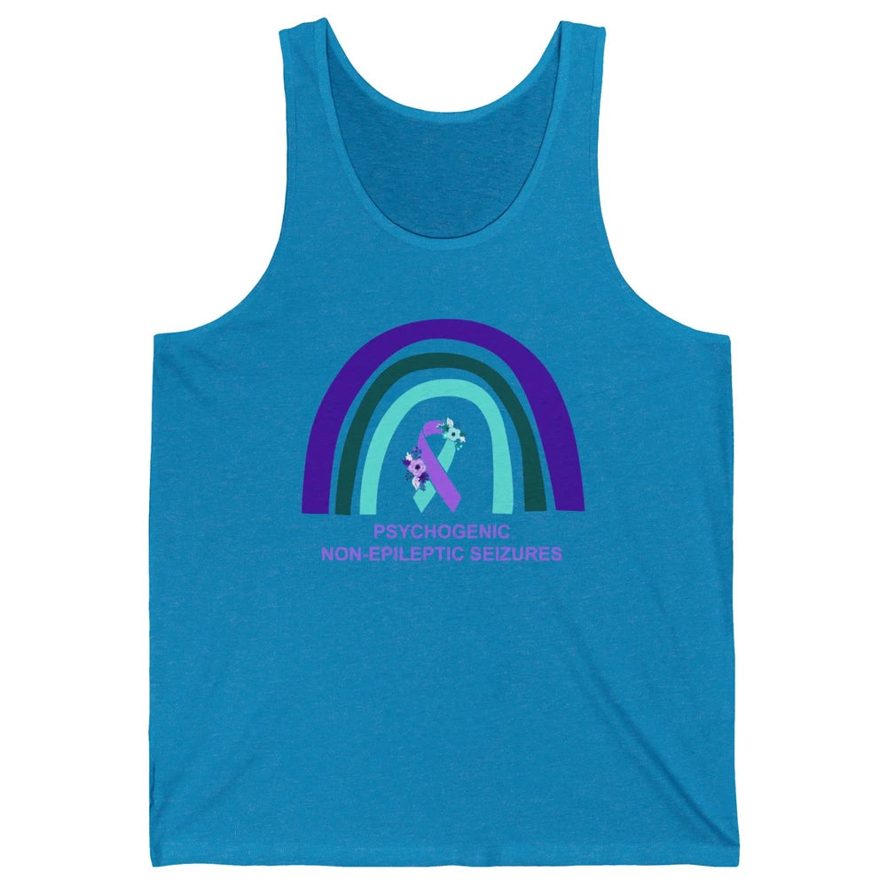 Psychogenic Non-epileptic Seizures PNES Purple Teal Rainbow Unisex Jersey Tank