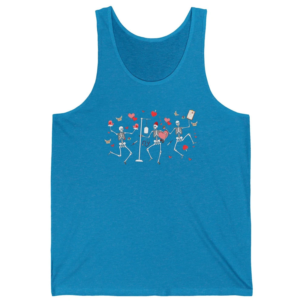 Nurse Skeleton Dance Roses Are Red Inside I'm Dead Valentine Unisex Jersey Tank