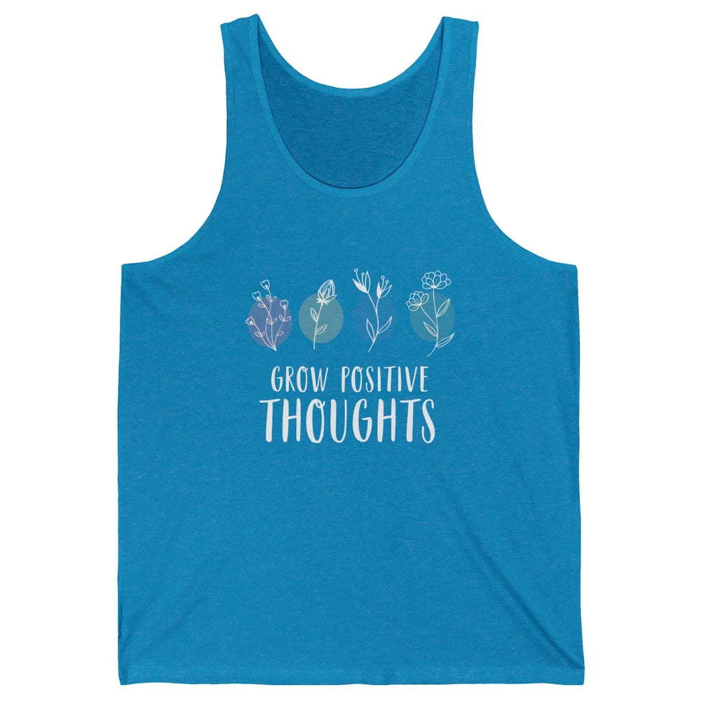 Retro Grow Positive Thoughts Vintage Wildflowers Happy Mind Unisex Jersey Tank