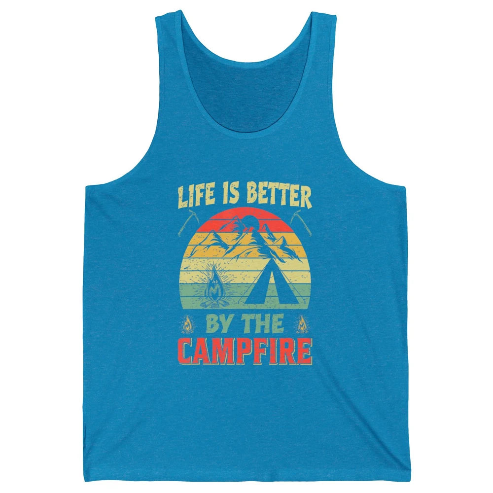 Retro Life Better By Campfire Happy Camp Nature Outdoor Camp Unisex Jersey Tank