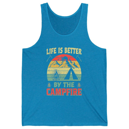 Retro Life Better By Campfire Happy Camp Nature Outdoor Camp Unisex Jersey Tank
