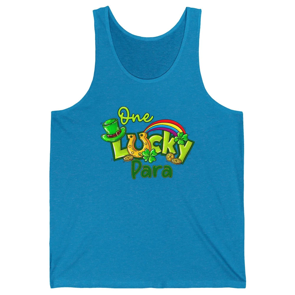 One Lucky Para St Patricks Day Shamrock Paraprofessional Unisex Jersey Tank