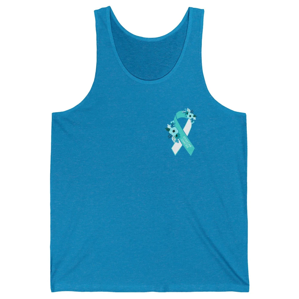 Ovarian Cancer Awareness Support Turquoise Ribbon Pocket Sz Unisex Jersey Tank