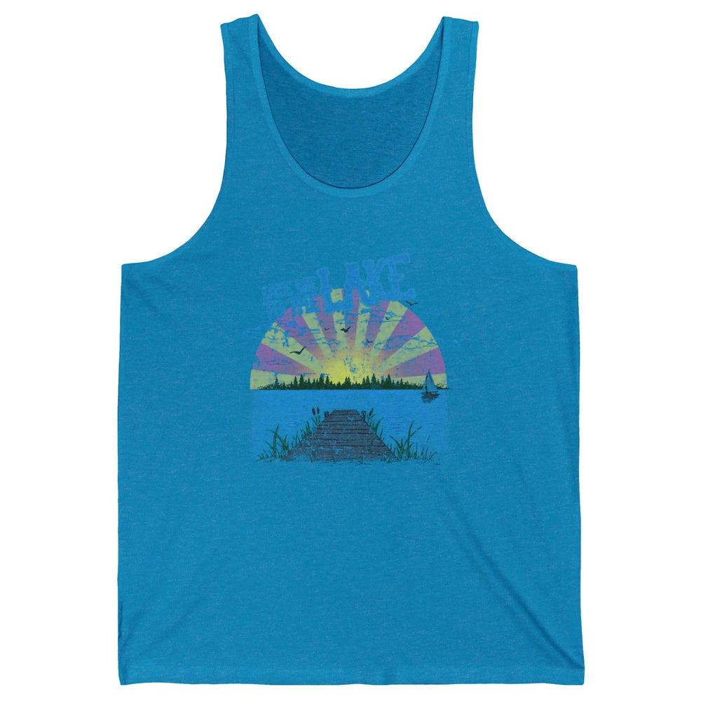 Retro Lake Life Take Me to the Lake Sunrise Summer Gift Unisex Jersey Tank
