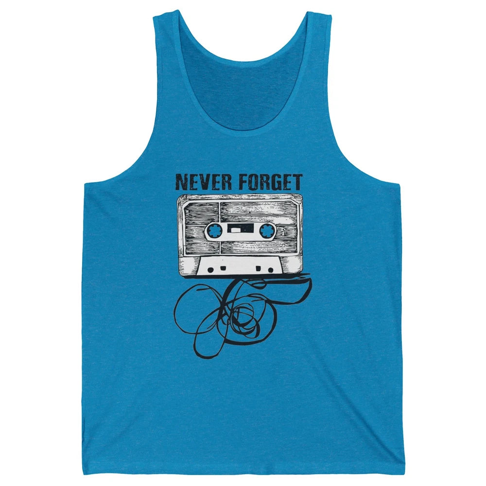 Retro 70s 80s 90s Never Forget Tape Cassette Pencil Music Unisex Jersey Tank