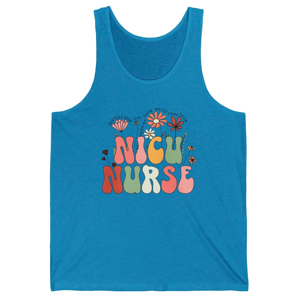 NICU Nurse Wildflower Neonatal Nurse Baby Nurse Appreciation Unisex Jersey Tank