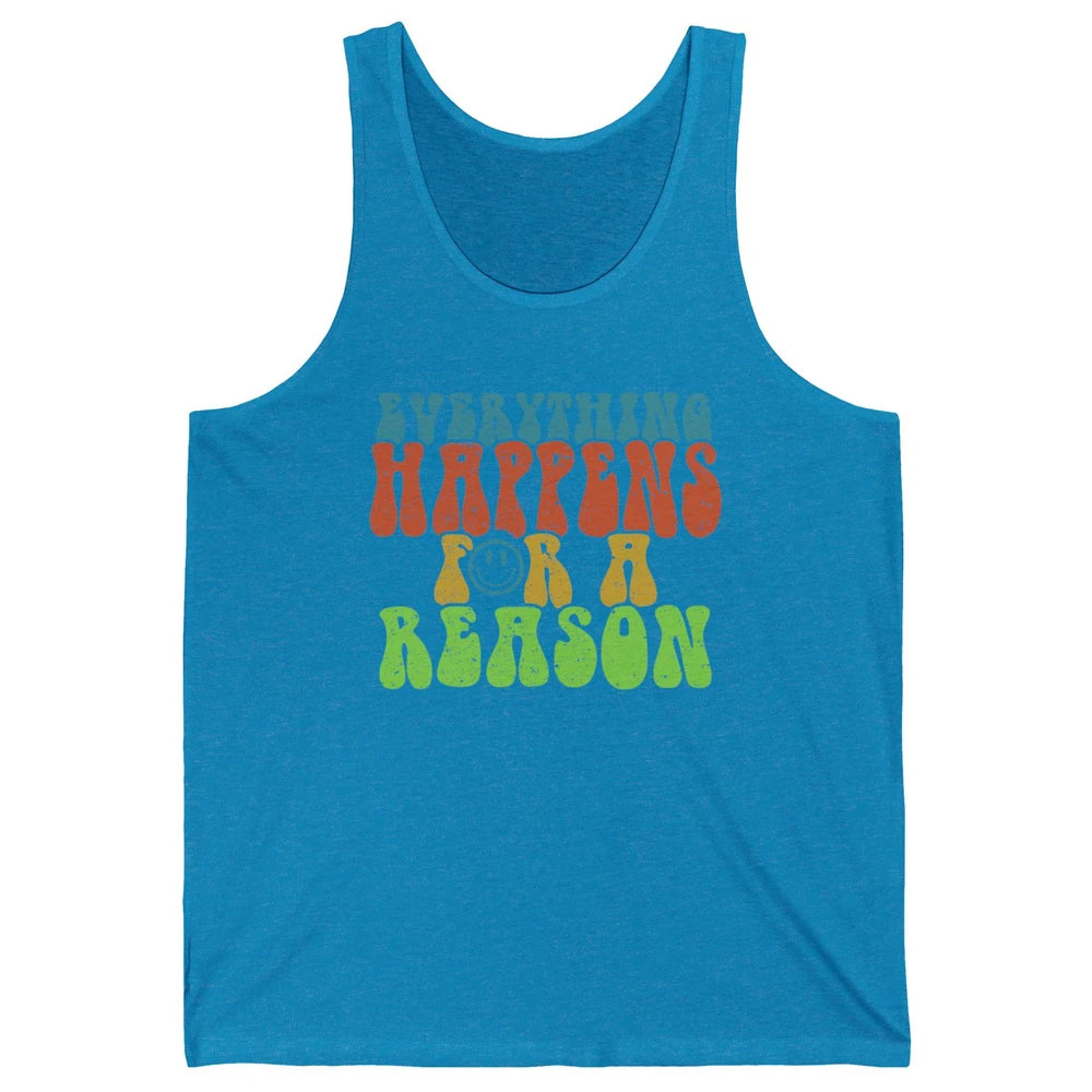Retro Everything Happens For A Reason Mental Health Peace Unisex Jersey Tank