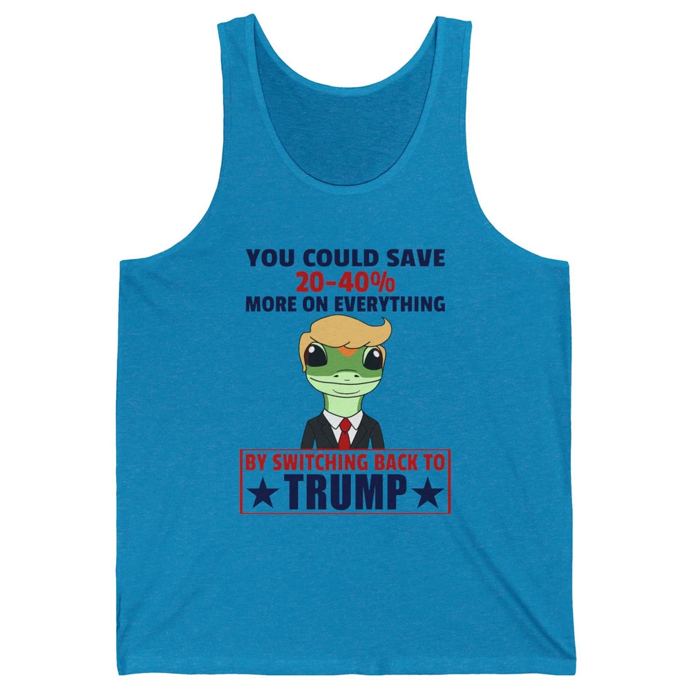 Funny Trump Gecko Switch Back To Trump Save More Republican Unisex Jersey Tank