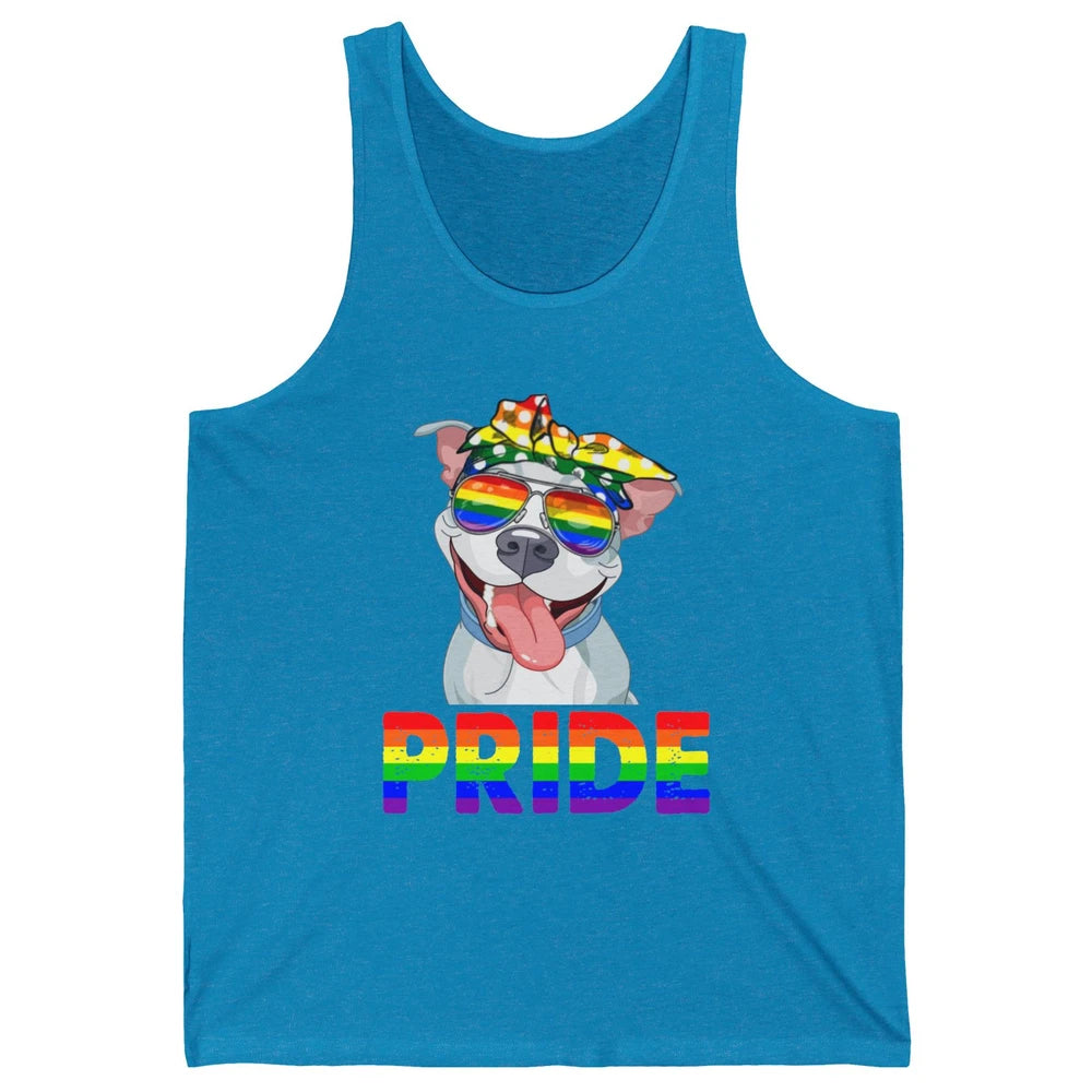 Pitbull Pride Dog Mom LGBT Gay Pride Month Unisex Jersey Tank