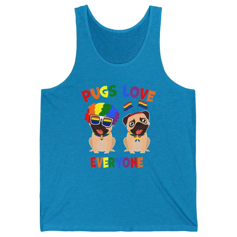 Pride Parade Pugs Love Everyone LGBT Pugs Gay Pride LGBT Unisex Jersey Tank